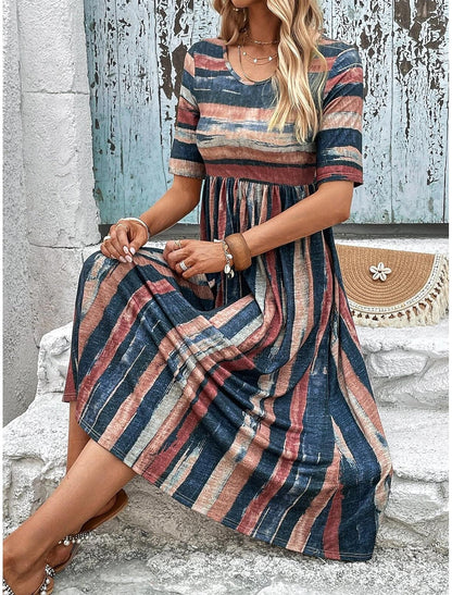 Levoire | Robe Midi Élégante Avec Encolure Ronde