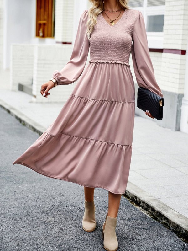 Levoire | Robe élégante et stylée avec des volants et décolleté en V