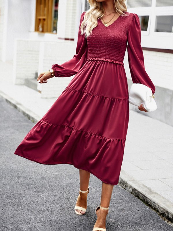Levoire | Robe élégante et stylée avec des volants et décolleté en V