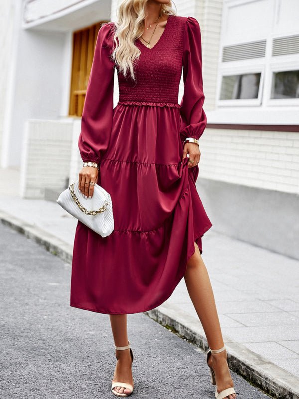 Levoire | Robe élégante et stylée avec des volants et décolleté en V Vinkar