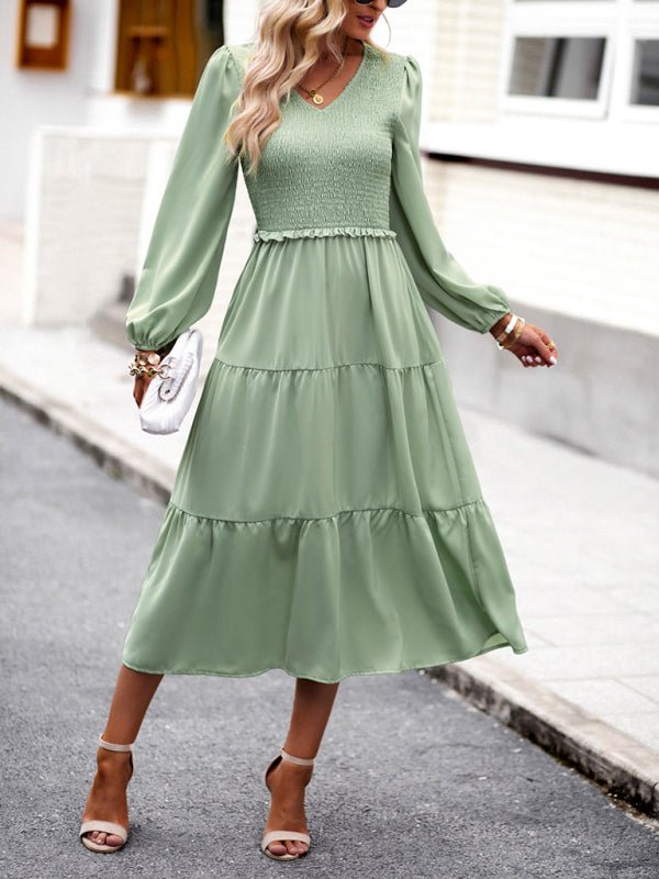 Levoire | Robe élégante et stylée avec des volants et décolleté en V