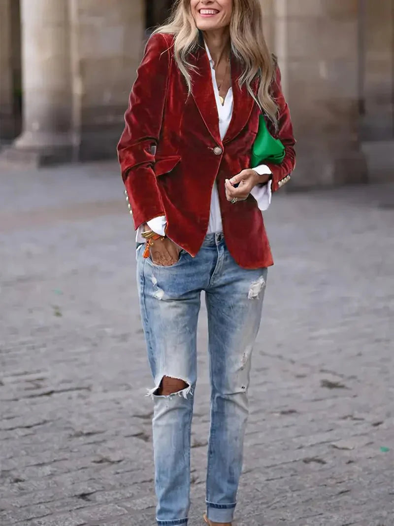 Levoire | Blazer En Velours Élégant Pour Femmes
