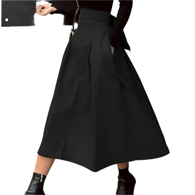 Levoire | Sch Sophistiqué Taille Haute Accent Nœud Jupe Serrée Noir