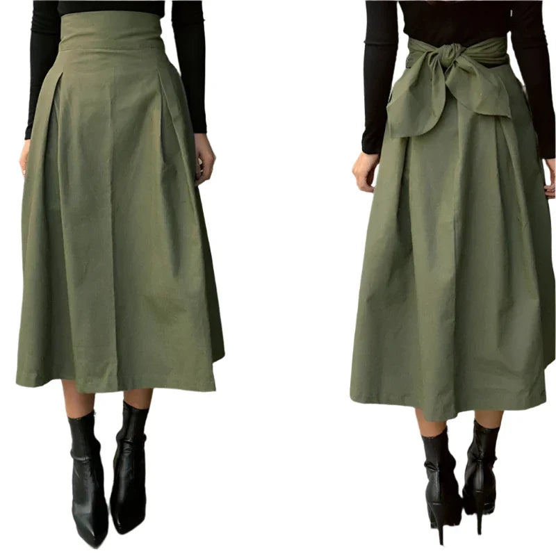 Levoire | Sch Sophistiqué Taille Haute Accent Nœud Jupe Serrée