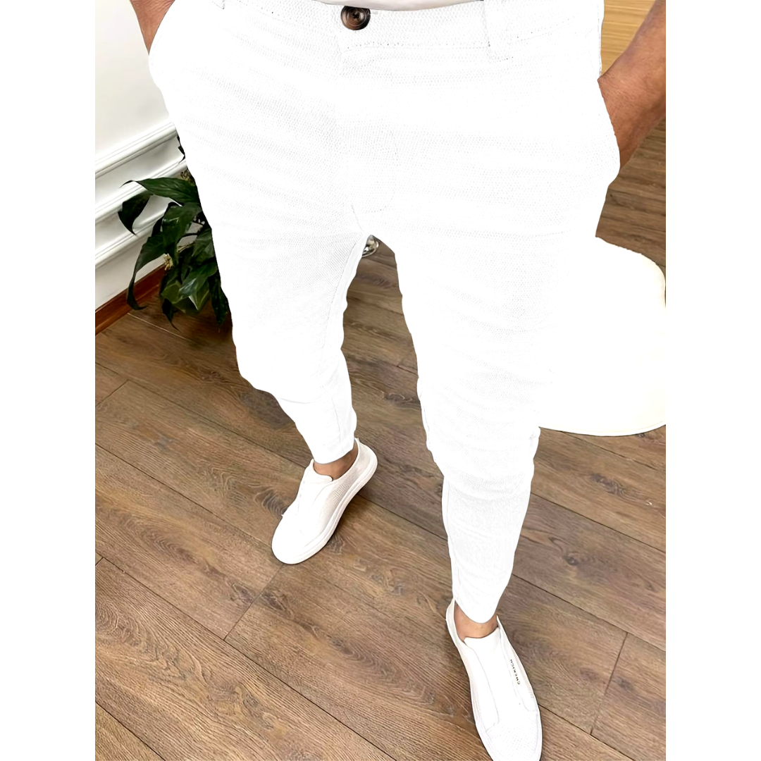 Levoire | Pantalon De Bureau Homme Pantalon En Tissu Polyvalent Pour Le Bureau Et La Vie Quotidienne Blanc