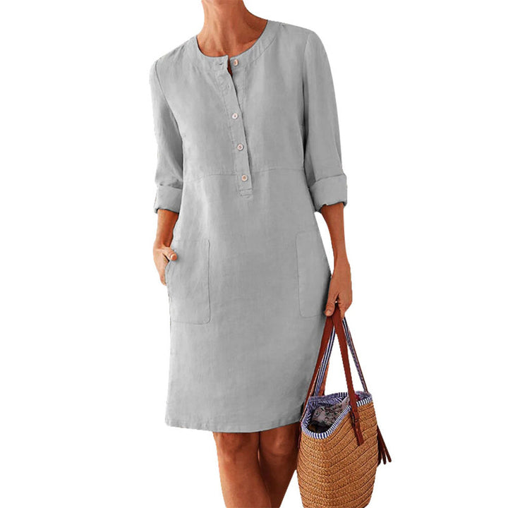 Levoire | Robe Maxi Femme Robe De Printemps Aérée Avec Silhouette Féminine Gris
