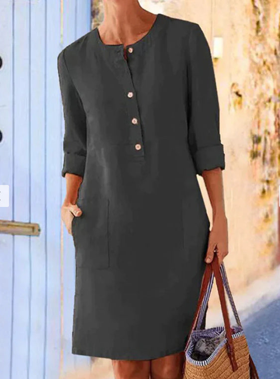 Levoire | Robe Maxi Femme Robe De Printemps Aérée Avec Silhouette Féminine Noir