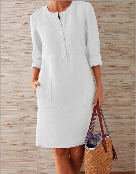 Levoire | Robe Maxi Femme Robe De Printemps Aérée Avec Silhouette Féminine Blanc