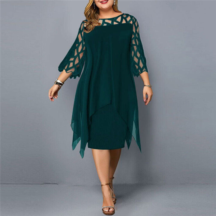 Levoire | Robe Midi Pour Femmes En Grande Taille Robe Confortable Pour Occasions Festives Vert