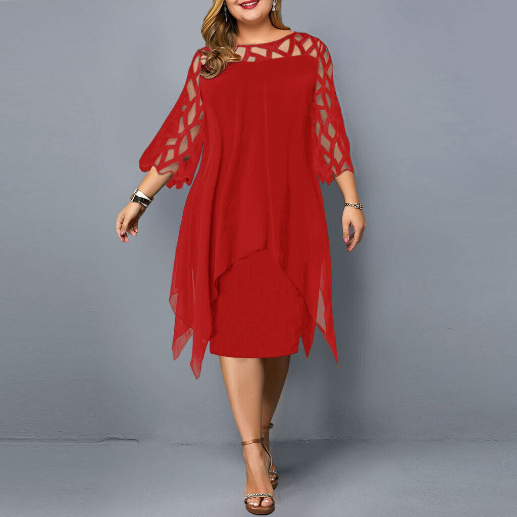 Levoire | Robe Midi Pour Femmes En Grande Taille Robe Confortable Pour Occasions Festives Rot
