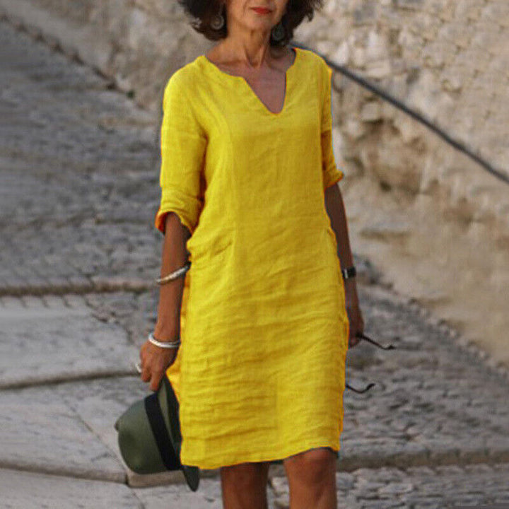 Levoire | Robe Femme Robe Confortable Avec Un Design Intemporel Pour Le Quotidien Et Les Occasions Spéciales Jaune