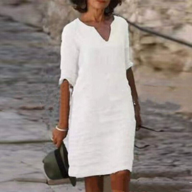 Levoire | Robe Femme Robe Confortable Avec Un Design Intemporel Pour Le Quotidien Et Les Occasions Spéciales Blanc