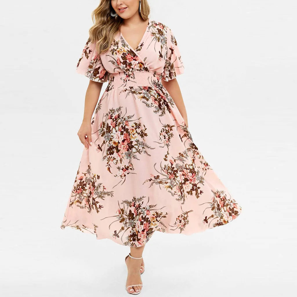 Levoire | Robe D'Été Longue Pour Femmes Maxikleid Dans Le Style Vintage Rosa