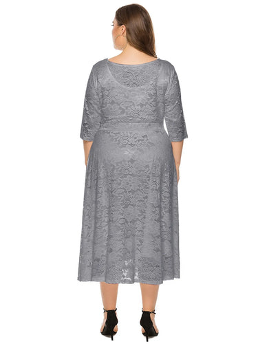 Levoire | Robe En Dentelle Pour Femmes Robe Longue Avec Dentelle Contrastée