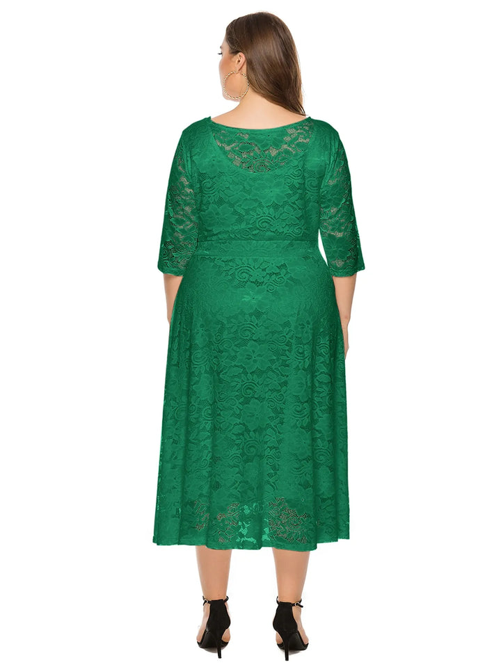 Levoire | Robe En Dentelle Pour Femmes Robe Longue Avec Dentelle Contrastée