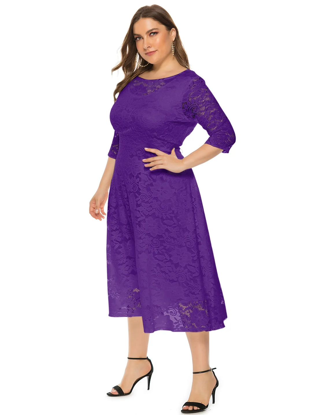 Levoire | Robe En Dentelle Pour Femmes Robe Longue Avec Dentelle Contrastée
