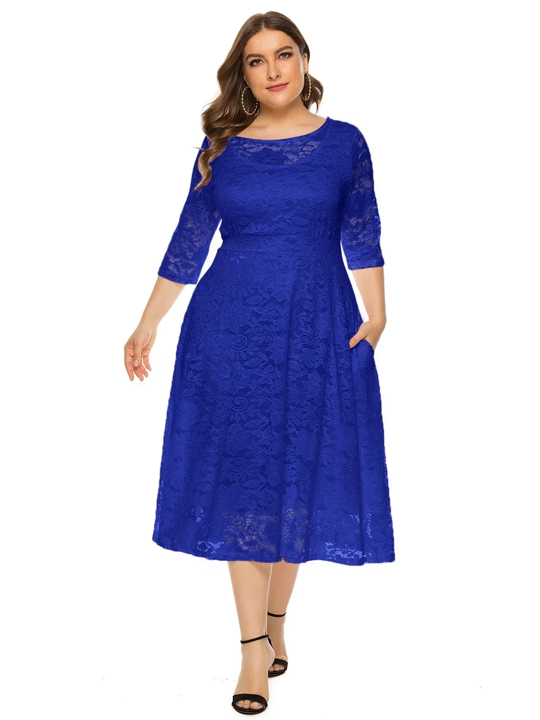 Levoire | Robe En Dentelle Pour Femmes Robe Longue Avec Dentelle Contrastée