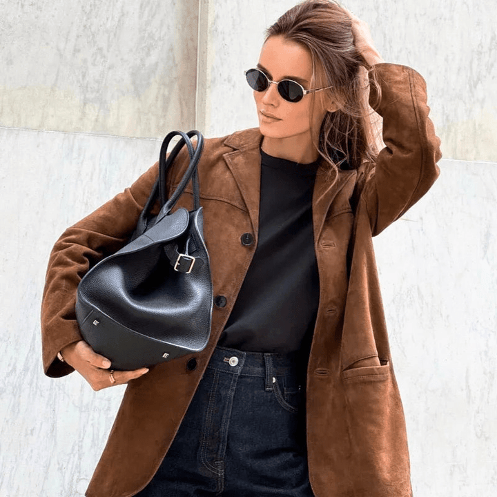 Levoire | Veste Femme Chic Vintage en Daim Veste Femme Décontractée & Tendance