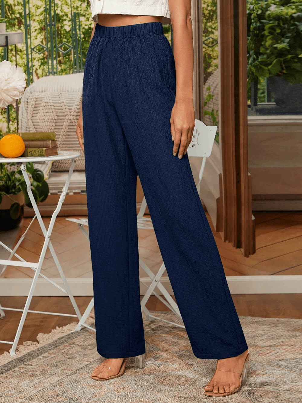 Levoire | Pantalon large pour femmes avec stretch et confort Bleu