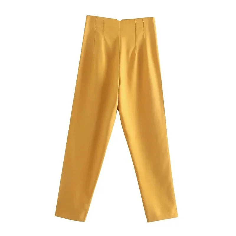 Levoire | Pantalon Classique Chic Femme Jaune