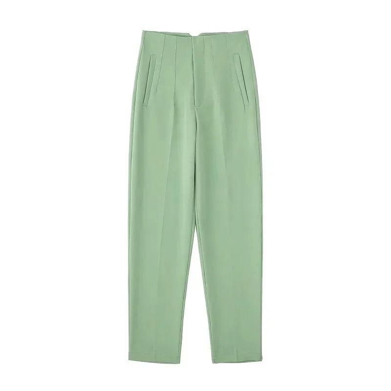 Levoire | Pantalon Classique Chic Femme Vert hell