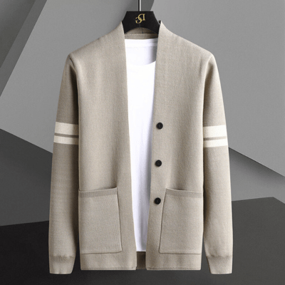 Levoire | Gilet homme en tricot haute gamme Gilet pour hommes chaud décontracté Beige