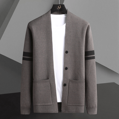 Levoire | Gilet homme en tricot haute gamme Gilet pour hommes chaud décontracté Vintage Gris