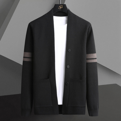 Levoire | Gilet homme en tricot haute gamme Gilet pour hommes chaud décontracté Noir