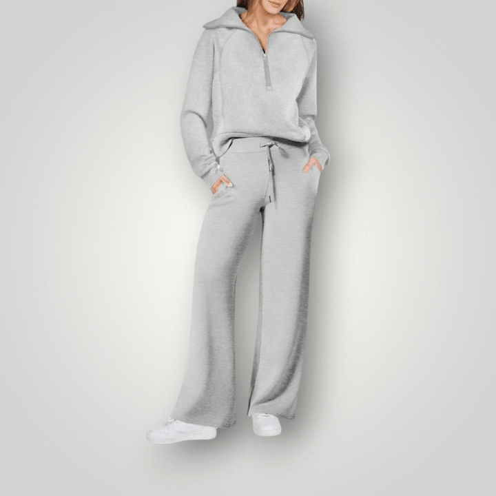 Levoire | Ensemble de loungewear pour femmes en deux parties Confortable & Décontracté Gris clair
