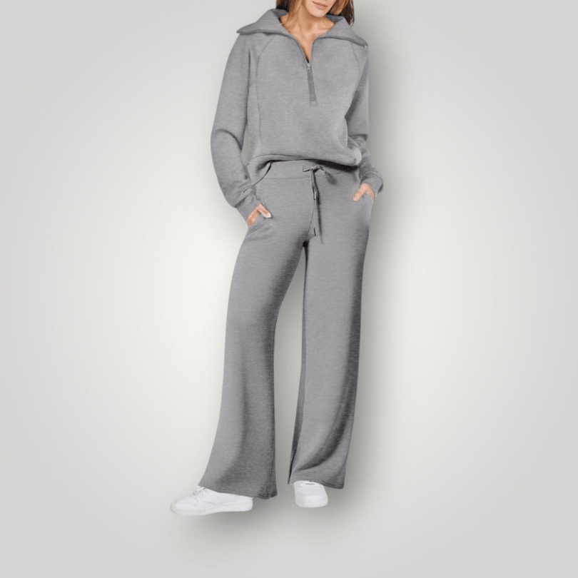 Levoire | Ensemble de loungewear pour femmes en deux parties Confortable & Décontracté Gris