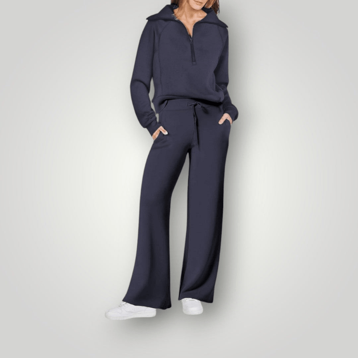 Levoire | Ensemble de loungewear pour femmes en deux parties Confortable & Décontracté Bleu foncé