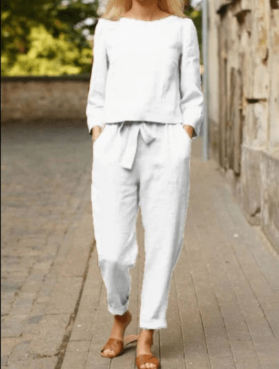 Levoire | Ensemble 2 Pièces Décontracté Femme Blanc