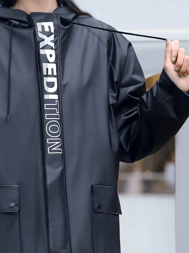 Levoire | Ensemble de pluie pour femmes avec capuche manteau de pluie noir