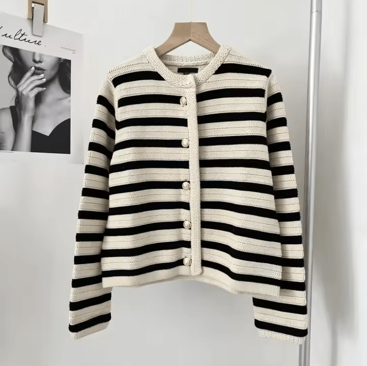 Levoire | Haut de femme à rayures stylé gilet pull