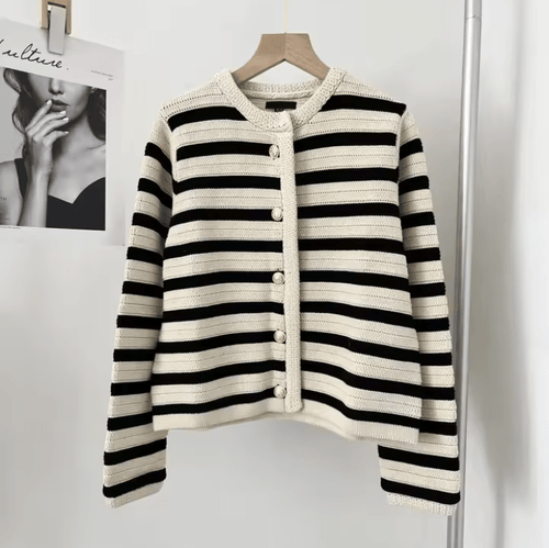 Levoire | Haut de femme à rayures stylé gilet pull