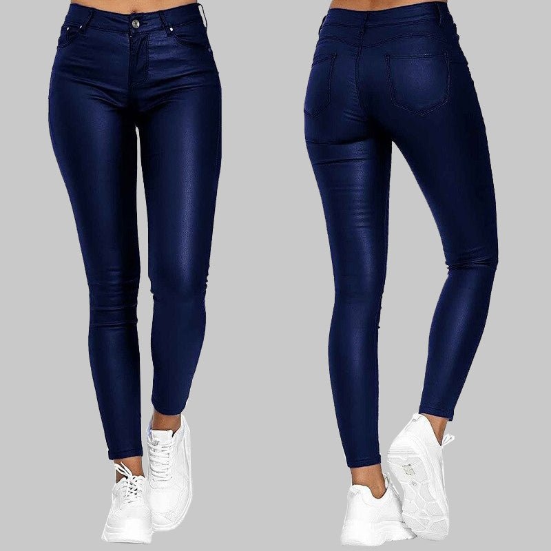 Levoire | Pantalon Cuir Slim Femme Bleu