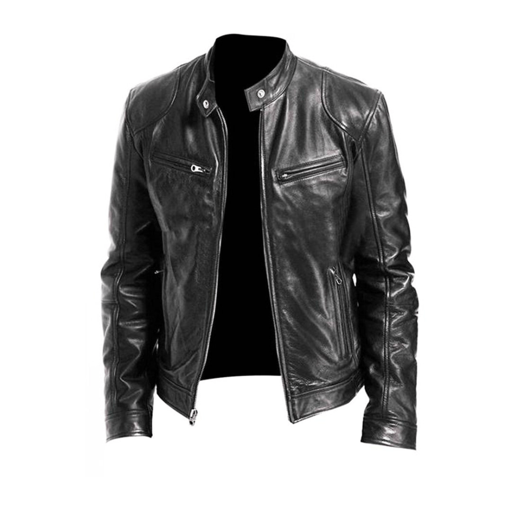 Levoire | Veste en cuir pour hommes Design classique et confortable Noir