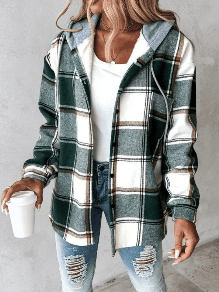 Levoire | Chemise En Flanelle Décontractée Avec Capuche Vert
