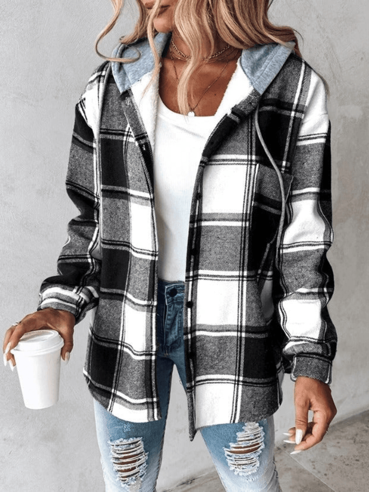 Levoire | Chemise En Flanelle Décontractée Avec Capuche Noir