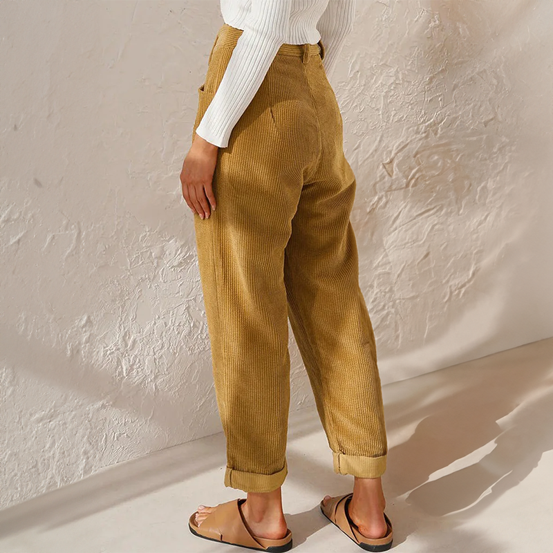 Levoire | Pantalon En Velours Côtelé Décontracté Pour Femmes Confortable, Élégant Et Polyvalent