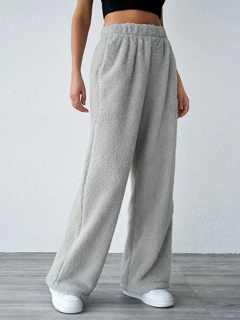 Levoire | Pantalons De Course En Teddy Mukavat Gris