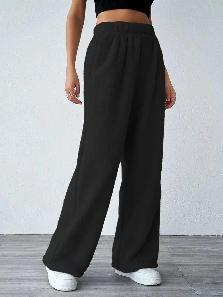 Levoire | Pantalons De Course En Teddy Mukavat Noir