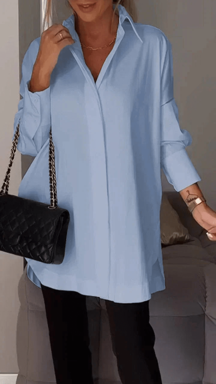 Levoire | Chemisier grande taille élégant femme Bleu clair