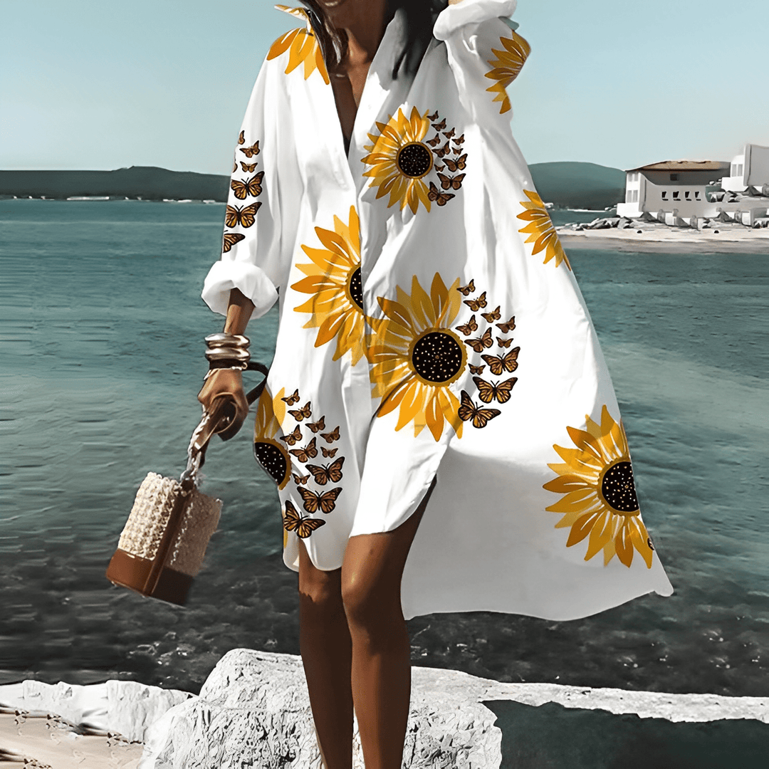 Levoire | Robe imprimée unique mi-longue Jaune