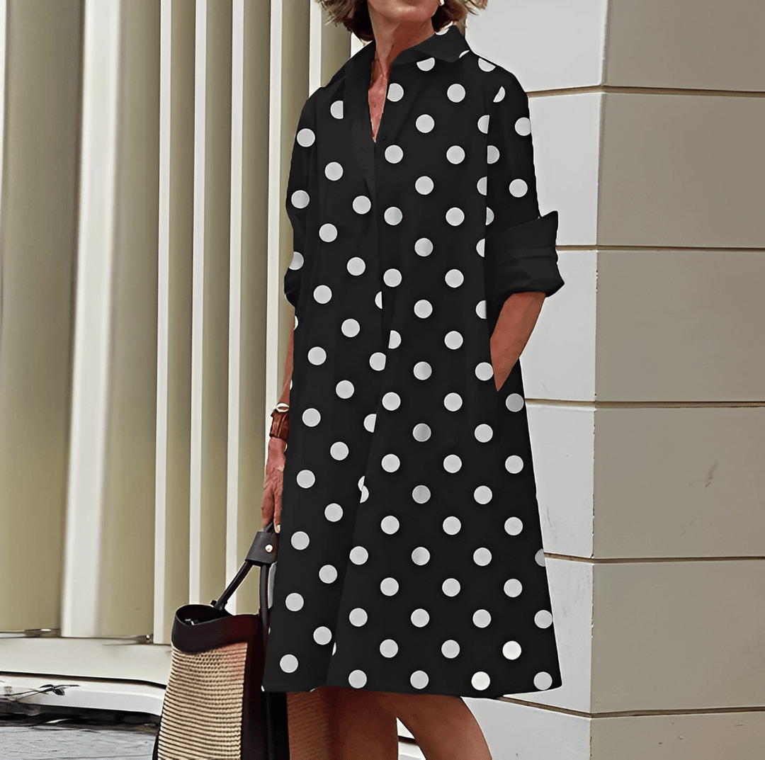 Levoire | Blouse Col Relevé Élégante Noir et blanc