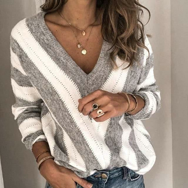 Levoire | Pull Avec Col V Gris
