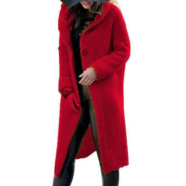 Levoire | Manteau Long Tricoté Rouge
