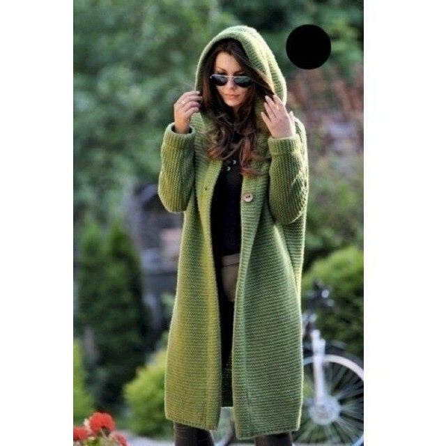 Levoire | Manteau Long Tricoté Vert
