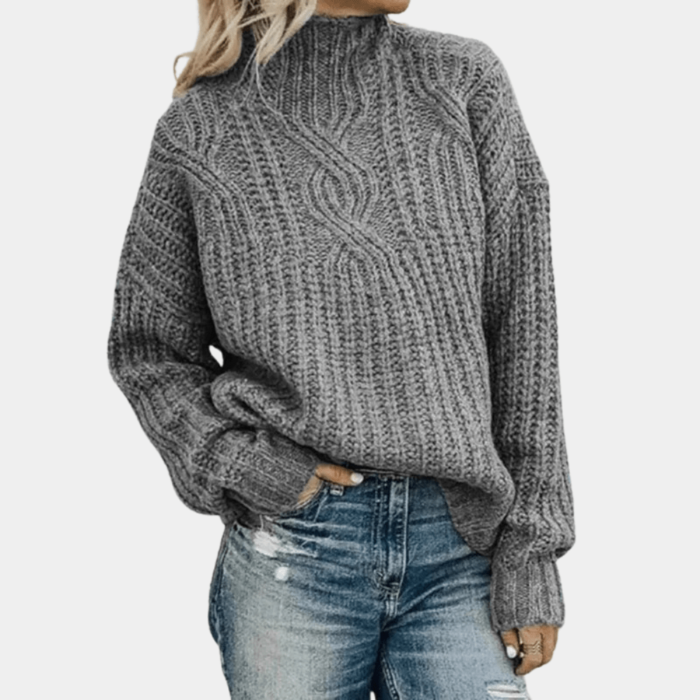Levoire | Pull doux pour femmes Pull chaud Tricot doux Matériau fin Gris