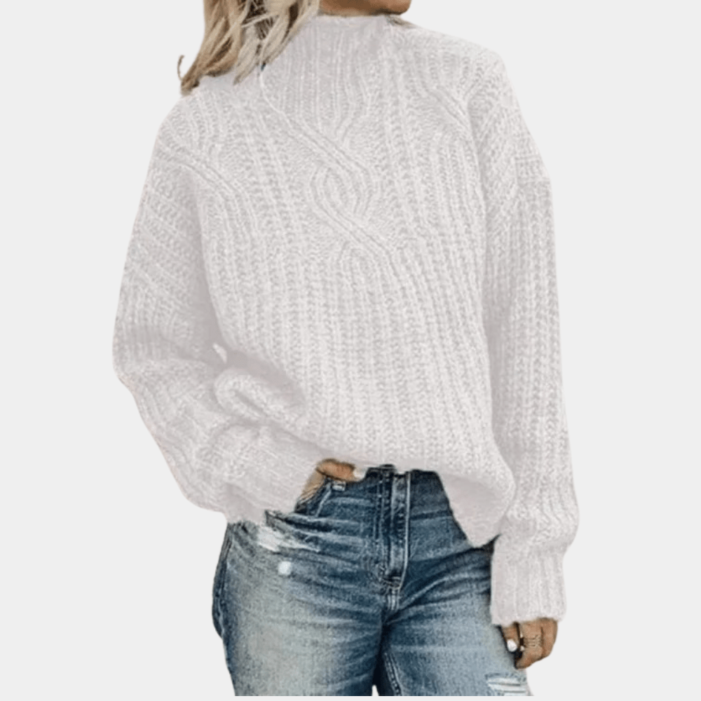 Levoire | Pull doux pour femmes Pull chaud Tricot doux Matériau fin Blanc